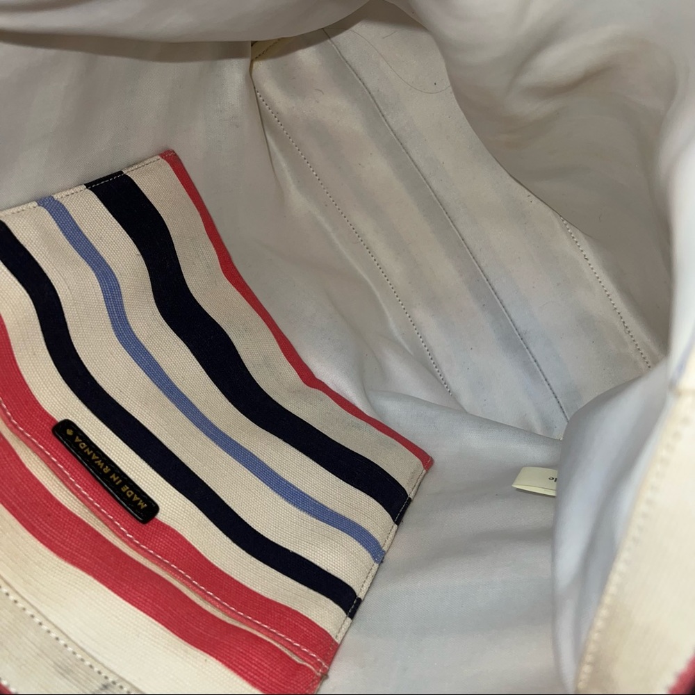 KATE SPADE Fairmont Stripe Canvas Tote Bag Bow - Picture 6 of 11